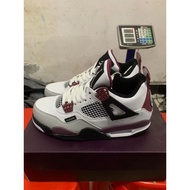 2020 Air Jordan 4 'PSG' White/Neutral Grey-Black-Bordeaux CZ5624-100 Basketball Shoes
