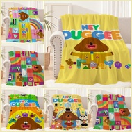 Cartoon H-Hey D-Duggee Cute Blanket Plush Nap Sofa Rug for Living Room Warm Office Bedroom Birthday 