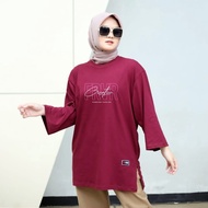 Sarae Atasan Wanita Kekinian Oversize Premium Kaos Wanita Lengan Panjang 7/8 Terbaru Baju Muslim Mot