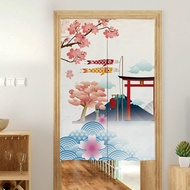 Japanese Noren Door Half Curtain Kitchen Tapestry Doorway Divider Feng Shui with Extendable Rod