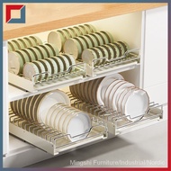 Cabinet pull-out basket drawer type dish storage rack  stainless steel dish storage rack without installation  dish rack AHKH