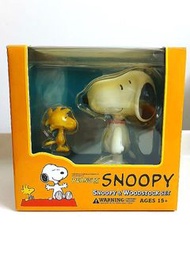 中古2007全新medicom toy Peanuts Snoopy & Woodstock vinyl collectible dolls史諾比胡士托搪膠公仔