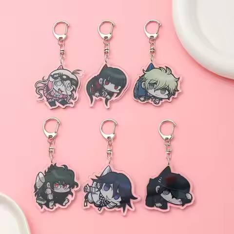 1/19Pcs Game Cartoon Danganronpa Acrylic Keychain Cute Backpack Pendant Funny Bag Charms Accessories