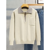 half zipper sweater half zip sweater Polo polo Half Zipper Trendy Handsome Casual Knitwear