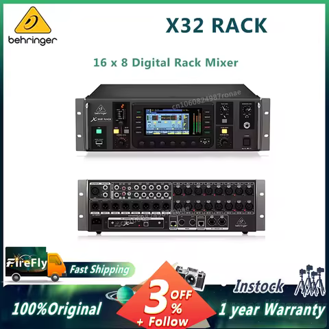 Behringer X32 RACK 16 x 8 Digital Rack Mixer 48-Channel Digital Snake Ready via AES50 High-Resolutio