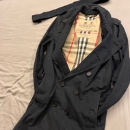 [二手正品] 英製 BURBERRY The Sandringham 專櫃 男 深藍 中長版 風衣