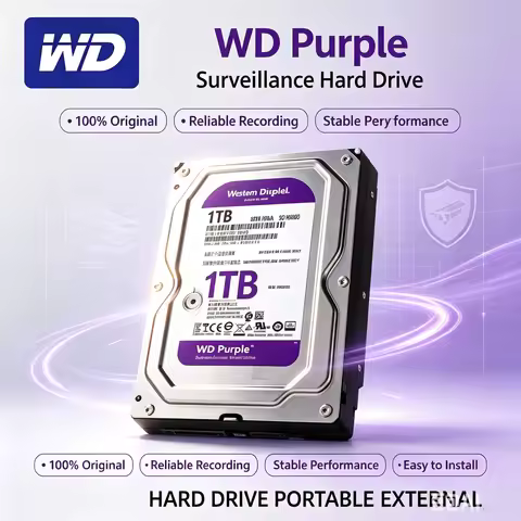 WD Purple HDD 1TB 2TB 3TB 4TB SATA 6.0Gb/s 3.5" Protable Hard Drive Disk For Security System Video R