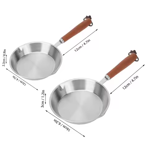 12cm/16cm Stainless Steel Frying Pan Egg Pan Fry Pan for Household Restaurant Induction Cooker Pan