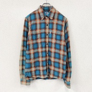 GAIJIN MADE BLUE GEM เสื้อเชิ้ตแขนยาว ลายตาราง หลากสี สีน้ำเงิน สินค้ามือสอง