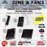 Battery Holder 18650 1 / 2 / 3 / 4 Slots 3.7V 18650 Battery Holder Casing with Wire Lead