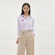 KEMEJA MERAH Vindichic - Red Pattern Long Sleeve Plaid Shirt Cdg Play Women's Clothing