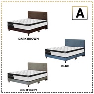 Living Mall Azia Series Fabric Divan Bed Frame With 4" Chrome Legs In Blue, Light Grey, And Dark Brown Colour. 4 Design