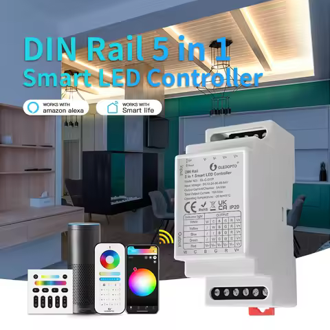 TUYA Zigbee 3.0 Din Rail 5 In 1 LED Controller DC 12V 24V 36V 48V 54V Smart Dimmer For Dim CCT RGB R
