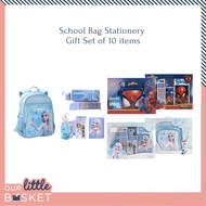 School Bag Stationery Gift Set Box of 10 Children Preschool Elementary Education Spiderman Boy | Frozen Girl