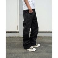 Cargo Straight Coated Denim Pants 13Oz