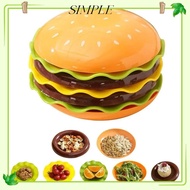 SIMPLESHOP Stackable Hamburger Plate Set, 5/7 Layers Burger-Shaped Mini Dinner Plate, Funny Multi-fu