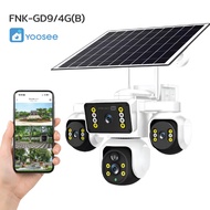 FNKvision YOOSEE โซล่าเซลล์ 4G กล้องวงจรปิดแสดงผล3หน้าจอ Full HD 18MP กลางคืนภาพสี กันน้ำอ IP67 ซิมเ