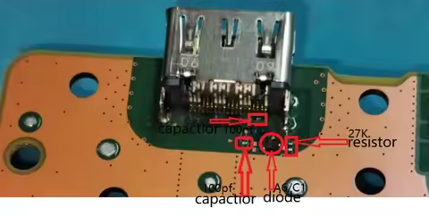 10Sets=40PCS For PlayStation 5 PS5 Near-HDMI Port TOP Front Side 100PF 100NF Capacitor, C1 Diode, 27