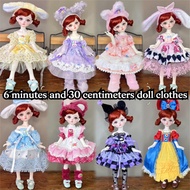 30cm 6 Points BJD Doll Dress Up Clothes 30cm Doll Clothes Mori Cute Cartoon Lolita Skirt Doll Dress