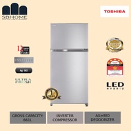 TOSHIBA GR-A66M(S) 661L INVERTER 2 DOOR STEEL REFRIGERATOR