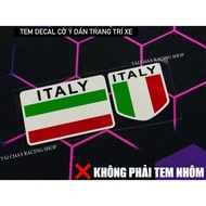 TRI [ 1 SET OF 2 STAMPS ] ITALY FLAG DECAL STICKER (ITALY) CAR DECORATION STICKER