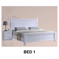 BEDFRAME / BEDROOM FURNITURE/ QUEEN SIZE BED/KING SIZE BED/WHITE BEDFRAME / WOODEN BED / COUNTRY DEISGN BED/BED FRAME/WOOD BED FRAME