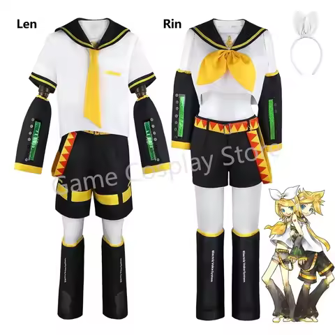 Anime Figures Rin Len Cosplay Costume Len Rin Cosplay Len Costume Kagamine JK Uniform for Halloween 
