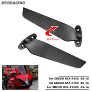 MTKRACING For SUZUKI GSXR650 GSX-R750 GSXR 1000 2005-2016 Rearview Mirrors Wind Wing Adjustable Rota