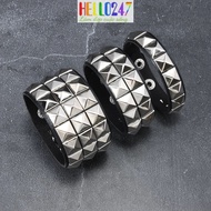 HELLO247 hiphop punk crock rivet leather bracelet, retro vintage style leather bracelet for men and 