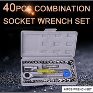 GD MALL 40Pcs Auto Repair Hand Tool Combination Socket Wrench Set Motor Tools Box