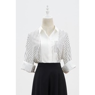 Áo sơ mi cổ đức phối ngực túi ốp LAMER L61H24Q020