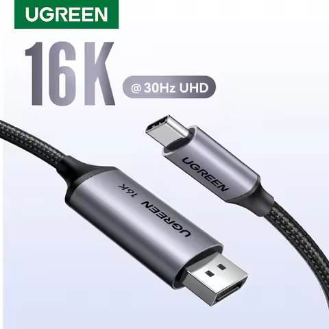 UGREEN USB C to 16K Displayport 2.1 for MacBook Pro/Air 6K@30Hz 8K@60Hz Thunderbolt 3/4 40Gbps Type 