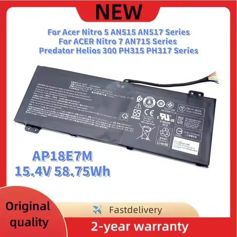 New AP18E7M Laptop Battery For Acer Nitro 5 7 AN515 AN517 A715 Helios 300 PH315 PH317 Series 4ICP4/6
