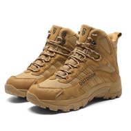 ผู้ชาย High-Top ยุทธวิธีรองเท้าเดินป่าฤดูหนาวรองเท้าทํางานกลางแจ้งหนาด้านล่างกันน้ํา Non-SLIP Cross-