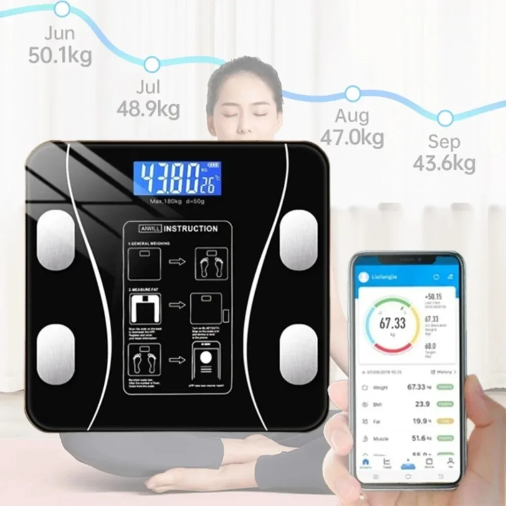 Weight Scale Intelligent Body Fat Scale Wireless LED Weights Digital Body Composition Analyzer Inbod
