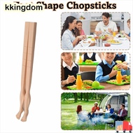 KKINGDOM 1pair Foot Shape Chopsticks, 22cm With Straw Toe-Shaped Chopsticks, Funny Lightweight Soles