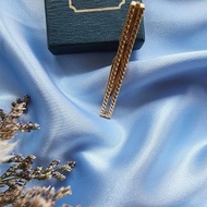 美國西洋古董飾品 / AVON金色長條斜刷紋領帶夾 / 男士珠寶