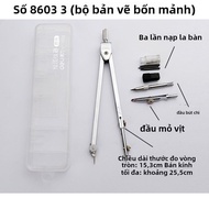 Bộ Dụng Cụ Vẽ Đa Năng Deli Metal Large Stainless Steel Compass Thước Đo Công Cụ Vẽ Cho Học Sinh Và K