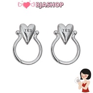 BJASHOP Letters Ring, Glossy Surface Personality Heart Ring, Fashion Stainless Steel Adjustable "YES