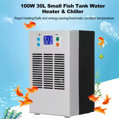 Fish Tank Water Heater Chiller Aquarium Chiller Electronic Aquarium Cooler LCD Display Quiet Fish Ta