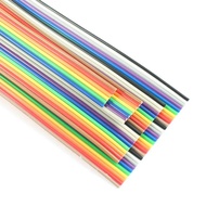 1Meter 1.27mm Pitch 6/8/10/12/14/16/18/20/26/30/34/40 Pin Rainbow Flat Ribbon Cable DuPont Wire 28AW