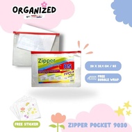 Zipper Pocket Mika/ Map Plastik Transparan B5 & A5 pouch uang nota  serbaguna mika tranparan Topla