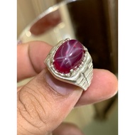 Cincin Perak 925 batu Delima  star bintang 6