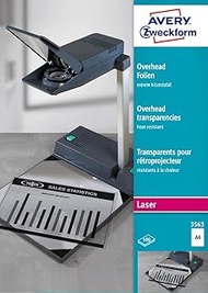 AVERY Zweckform 3563 Overhead Films for B/W Laser Printers and Copiers (100 Transparent Films, A4, S