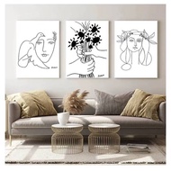 Art Prints Sketches Woman Bouquet of Peace Painting Poster Minimalist Wall Home Decor Picasso Line D