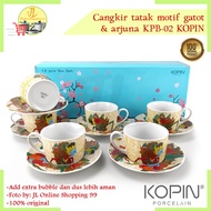 Kopin cup set 6 pairs gatot & arjuna motif KPB-02 / tea set / coffee set