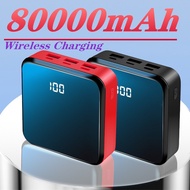 time-honored shopHigh capacity Wireless Power Bank 80000mAh 3 USB C Mi Powerbank 80000 Qi Fast Charger Portable Chargi