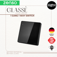 Simon Zenso Glasse Black Glass Switch Socket 13A Flat Multi 1 Gang 20A Doorbell Double USB Slim Mode