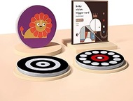 Round visual tracking card, black and white strong contrast visual stimulation card, baby early educ