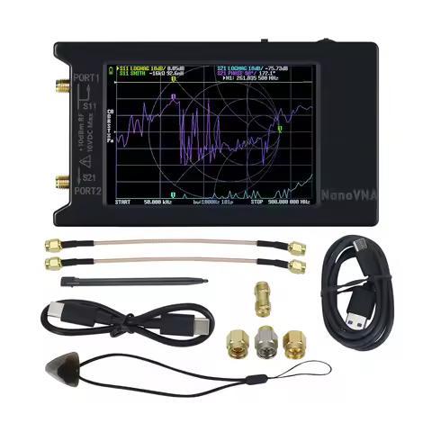 HamGeek 50KHz-1.5GHz Vector Network Analyzer NanoVNA Vector w/ 4" LCD Display For UHF Antenna NanoVN